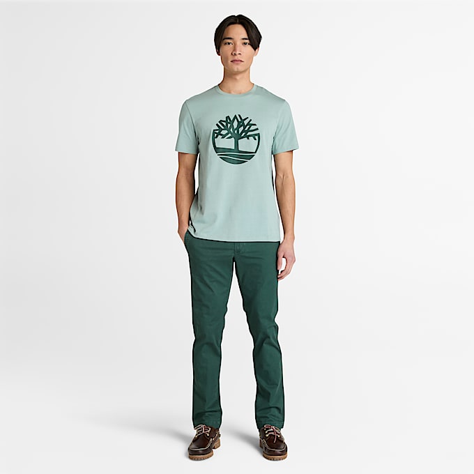 Topsfield Twill Slim Chino Trouser for Men in Dark Green