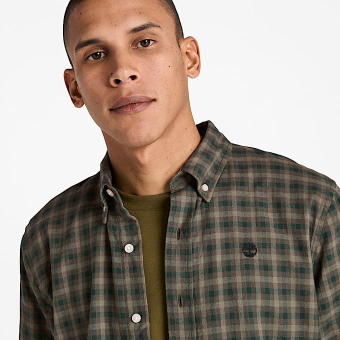Chemise vichy en Solucell Air™ pour homme en vert foncé