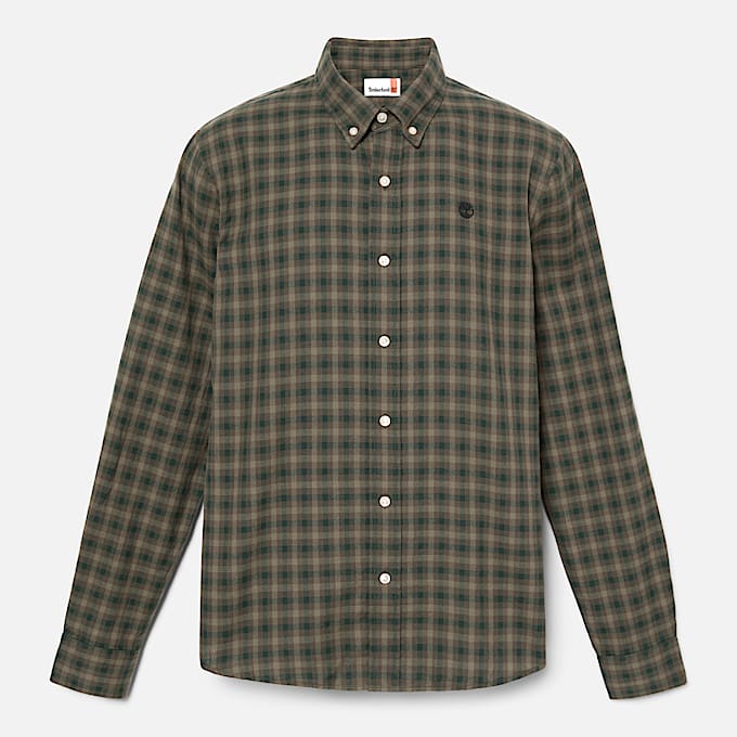 Chemise vichy en Solucell Air™ pour homme en vert foncé