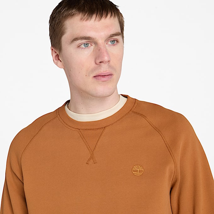 Exeter River Brushed Back Crewneck Sweatshirt for Men in Brown TBL Brown ALT2