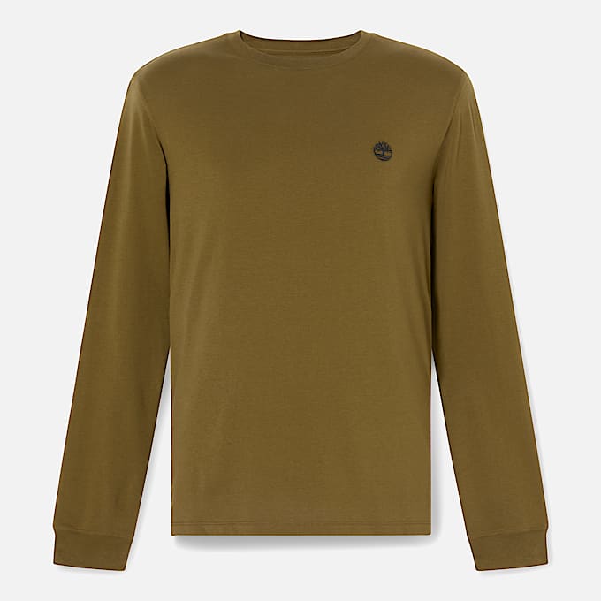 T-shirt a Maniche Lunghe Dunstan River da Uomo in verde scuro