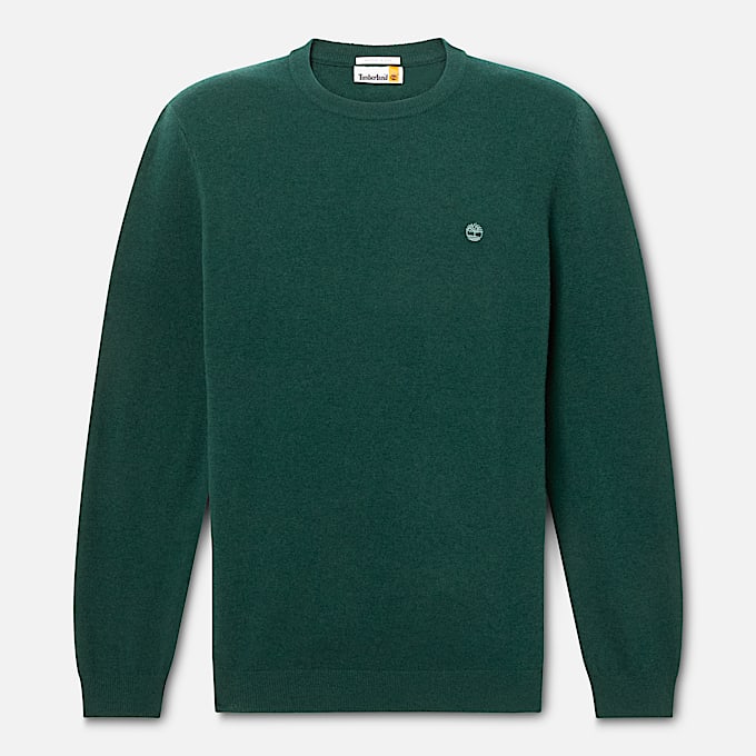 Maglione Girocollo in Lana Merino Timberland® Cohas Brook da Uomo in verde scuro