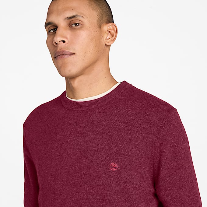 Maglione Girocollo in Lana Merino Timberland® Cohas Brook da Uomo in bordeaux