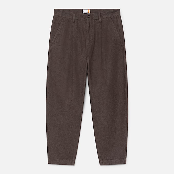 Pantalon chino plissé à chevrons Claremont pour homme en marron