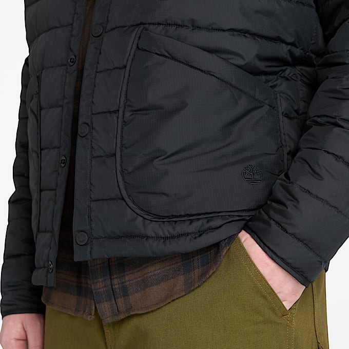 Quilted Lightweight Insulated Jacket for Men in Black TBL Black ALT2