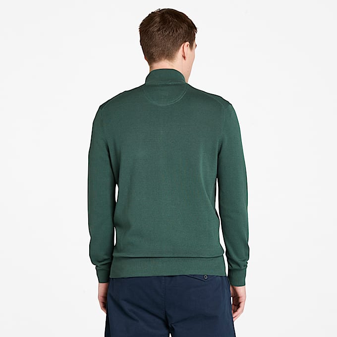 Williams River Cotton FullZip Jumper for Men in Dark Green TBL Green ALT9