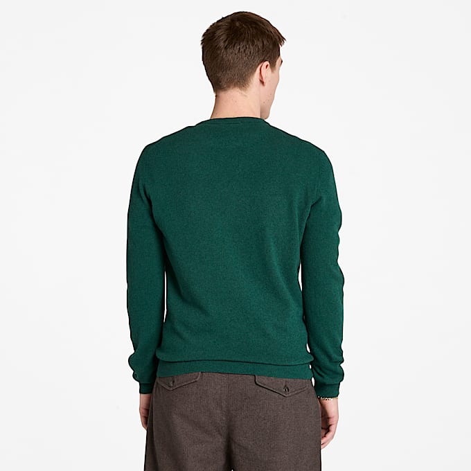 Maglione Girocollo in Lana Merino Timberland® Cohas Brook da Uomo in verde scuro
