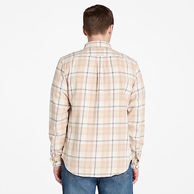 Checked Flannel Shirt for Men in Beige TBL Beige ALT9
