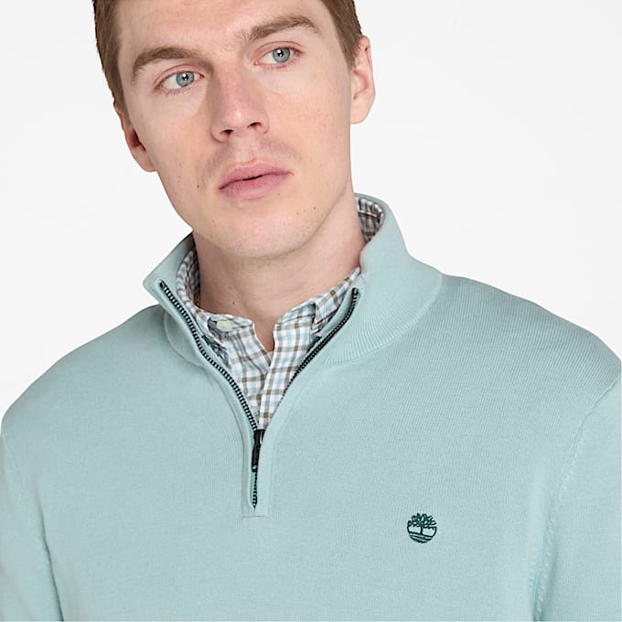 Williams River Pullover mit 1/4-Reißverschluss für Herren in Grau