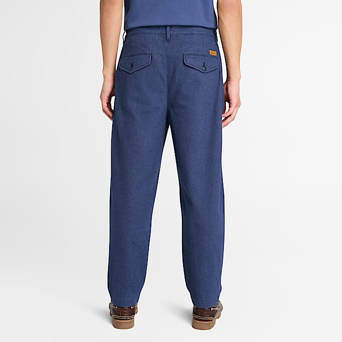 Timberland Claremont Herringbone Pleated Chino Trouser fr herr i mrkbl TBL Bl ALT9