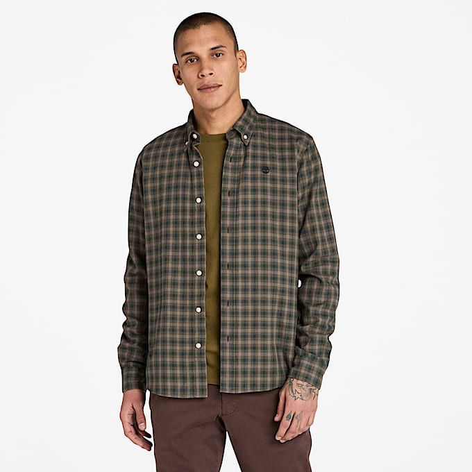 Chemise vichy en Solucell Air™ pour homme en vert foncé - 1