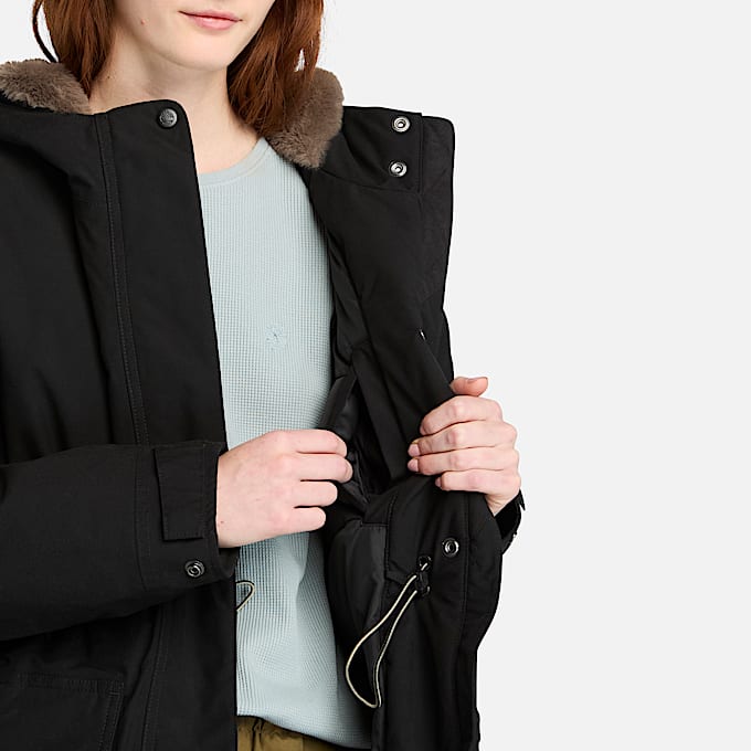 Timberland Waterproof Parka for Women in Black TBL Black ALT2
