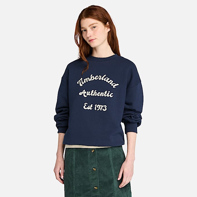 Sweatshirt mit Rundhalsausschnitt und gebrstetem Rcken fr Damen in Dunkelblau TBL Blau HERO