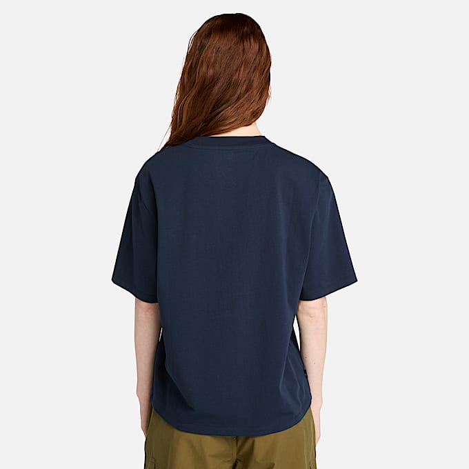 Timberland Varsity Graphic ShortSleeve TShirt for Women in Dark Blue TBL Blue ALT9