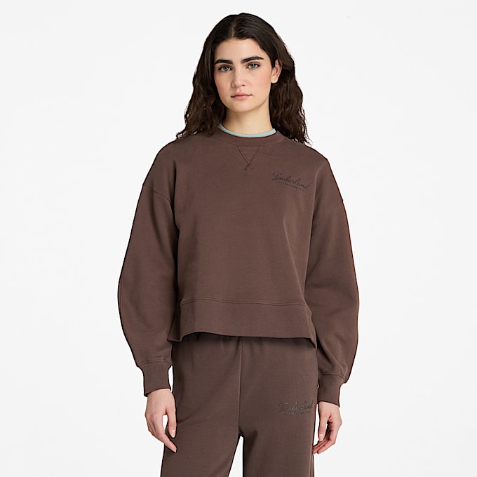 Lush Comfort Sweatshirt mit Rundhalsausschnitt fr Damen in Braun TBL Braun HERO