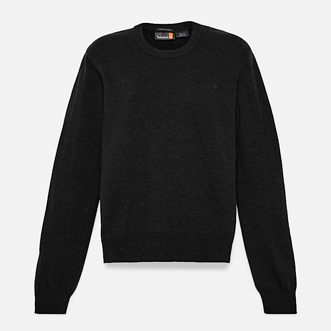 Pull à col rond Merino pour femme en noir