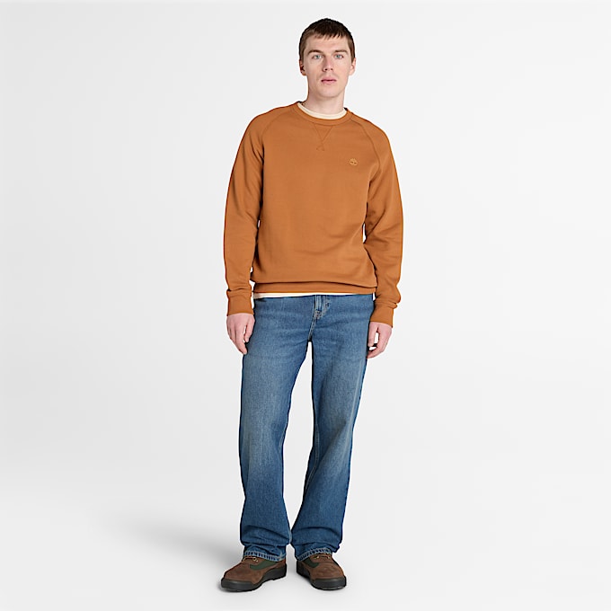 Exeter River Brushed Back Crewneck Sweatshirt for Men in Brown TBL Brown ALT1