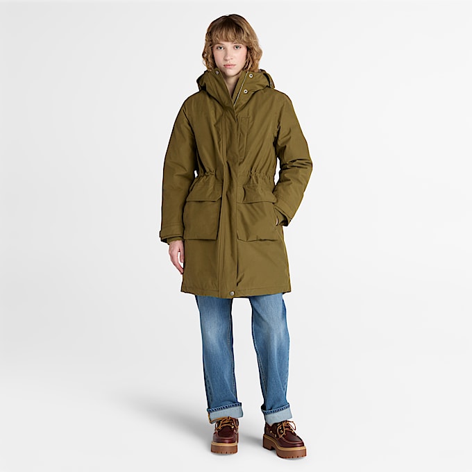 Timberland Waterproof Parka for Women in Dark Green TBL Green ALT1