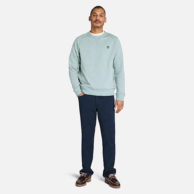 Exeter River Sweatshirt mit gebürsteter Rückseite und Rundhalsausschnitt für Herren in Grau