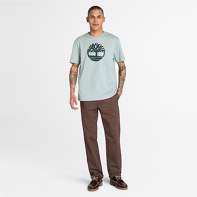 Kennebec River Kurzarm-T-Shirt mit Baumlogo für Herren in Grau