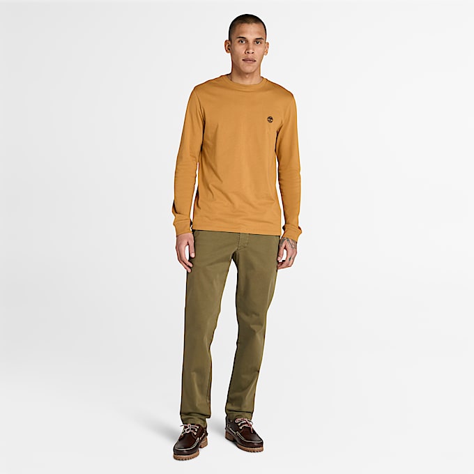 Camiseta de manga larga Dunstan River para hombre en amarillo