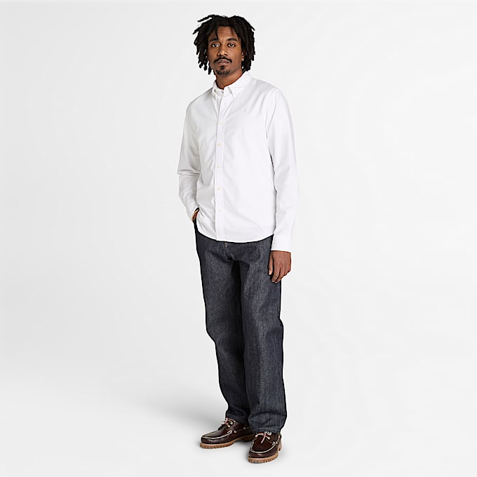 Chemise oxford pour homme en blanc