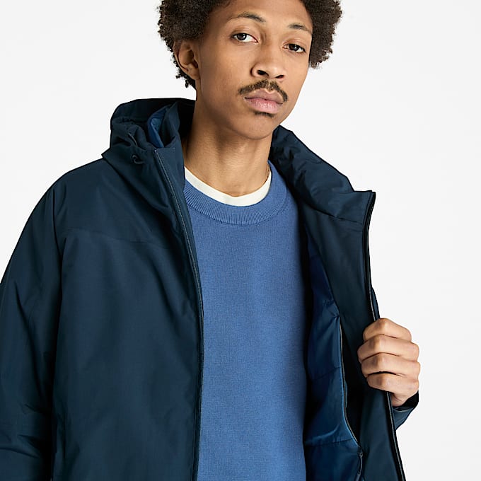 Water-Resistant Insulated Jacket for Men in Dark Blue