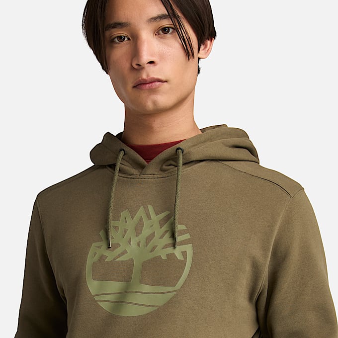 Kennebec River Hoodie mit Baum-Logo für Herren in Grün