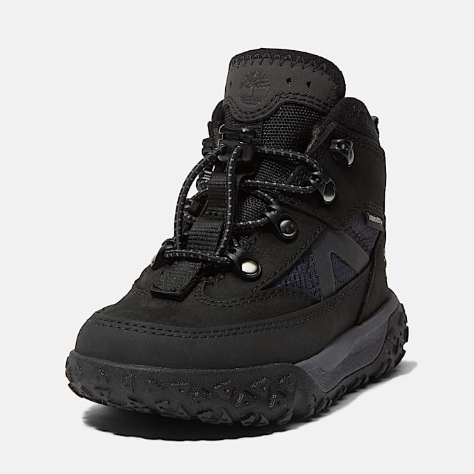 Halbhoher wasserdichter GreenStride Motion 6 Bungee Sneaker fr Kleinkinder in Schwarz TBL Schwarz ALT9