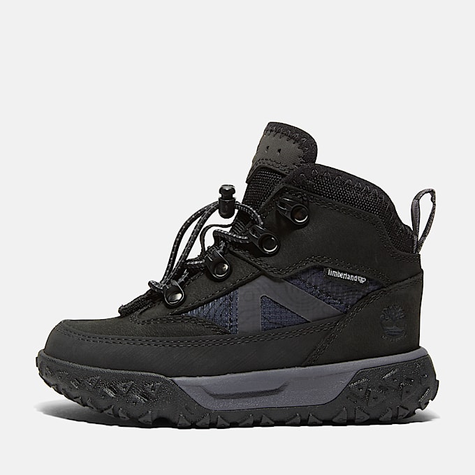 Halbhoher wasserdichter GreenStride Motion 6 Bungee Sneaker fr Kleinkinder in Schwarz TBL Schwarz ALT8