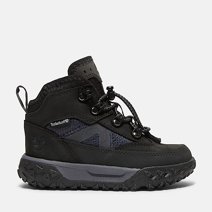 Halbhoher wasserdichter GreenStride Motion 6 Bungee Sneaker fr Kleinkinder in Schwarz TBL Schwarz HERO