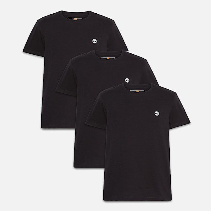 3pack Dunstan River Tshirt voor heren in zwart TBL Black HERO