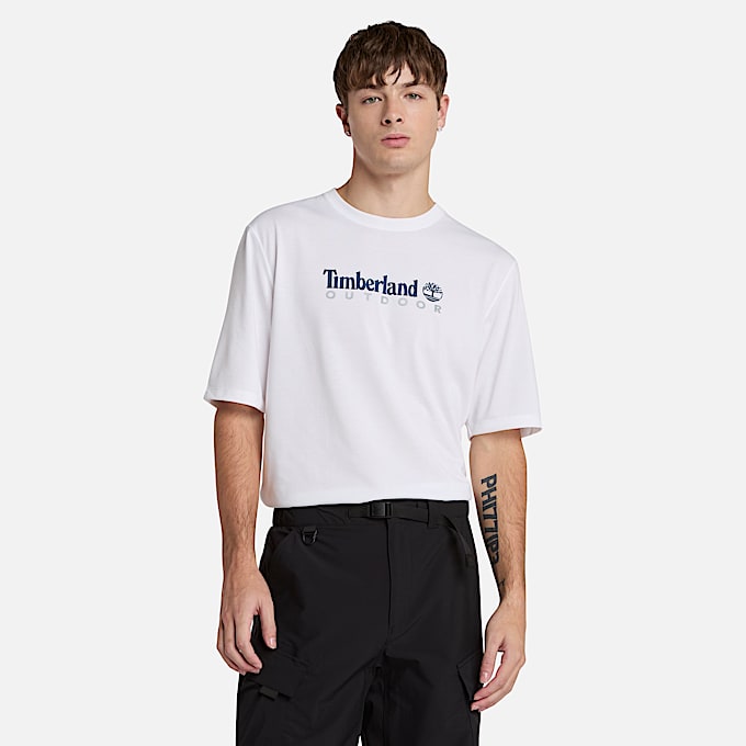 T-shirt anti-UV à manches courtes et logo pour unisexe en blanc