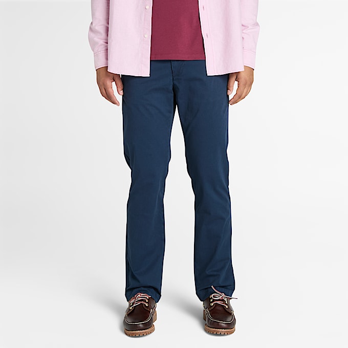 Claremont Twill Chino Straight Trouser for Men in Dark Blue TBL Blue ALT10