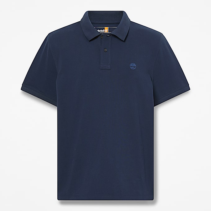 Millers River Short-Sleeve Pique Polo Shirt for Men in Dark Blue - 1