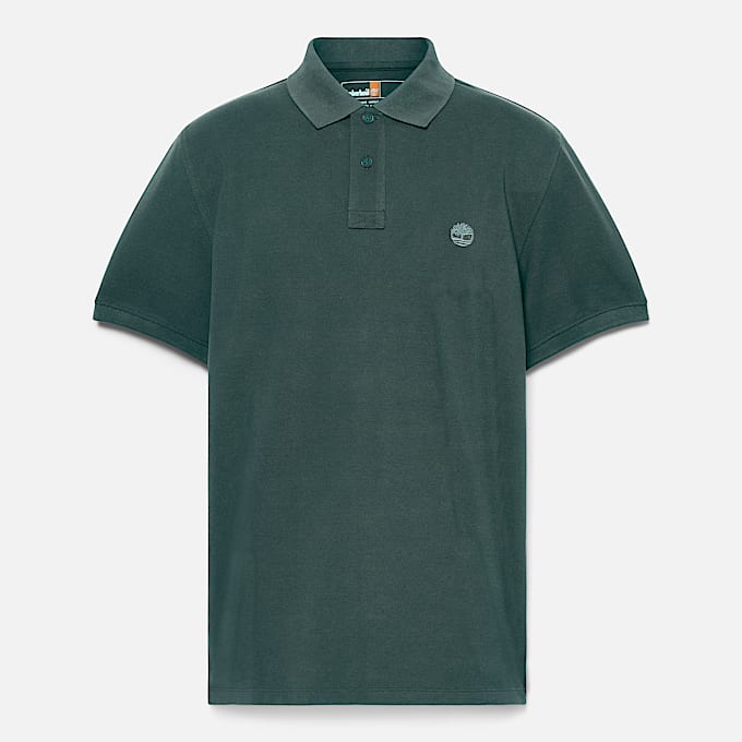 Millers River Pique ShortSleeve Polo fr herr i mrkgrn TBL Grn HERO