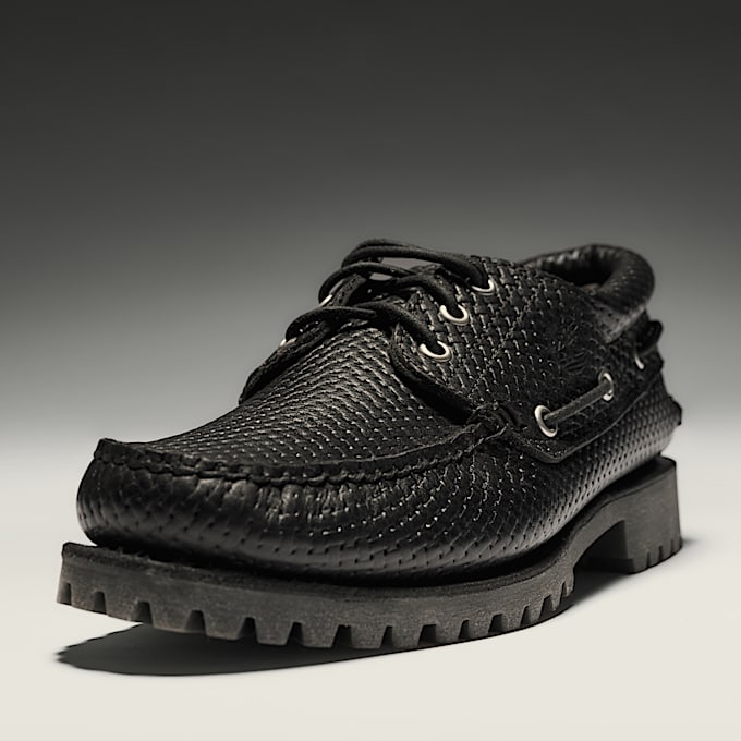 Handgenähter Timberland® Authentic 3-Eye Lug Bootsschuh für Herren in Schwarz