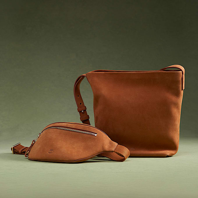 Sac banane en cuir souple en marron