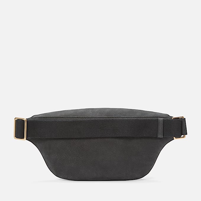 Riñonera de cuero suave en negro