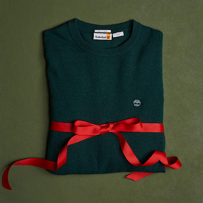 Maglione Girocollo in Lana Merino Timberland® Cohas Brook da Uomo in verde scuro - 1