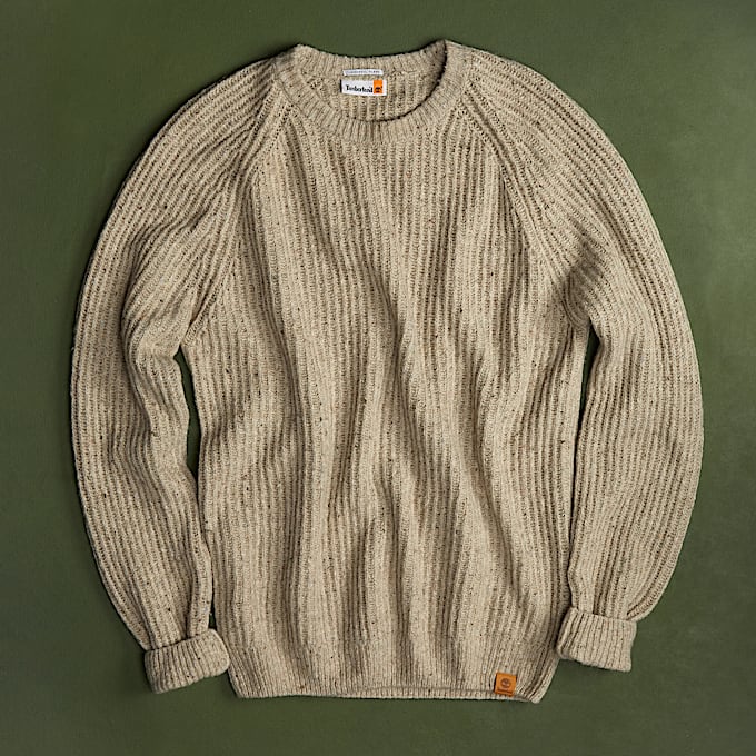 Chunky Yarn Crewneck Jumper for Men in Beige TBL Beige MKTG1
