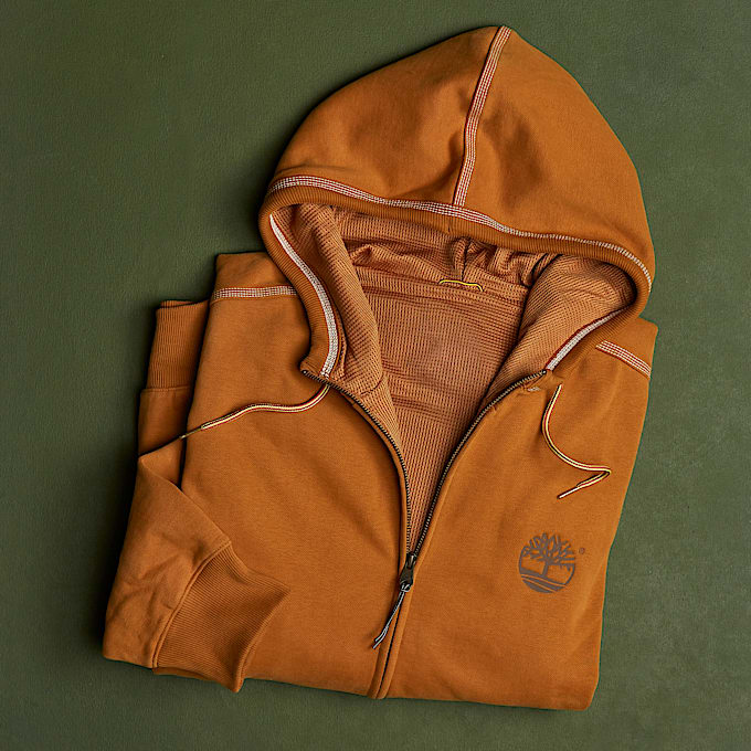 Sweat à capuche zippé Timberland® 10061 pour homme en jaune - 1