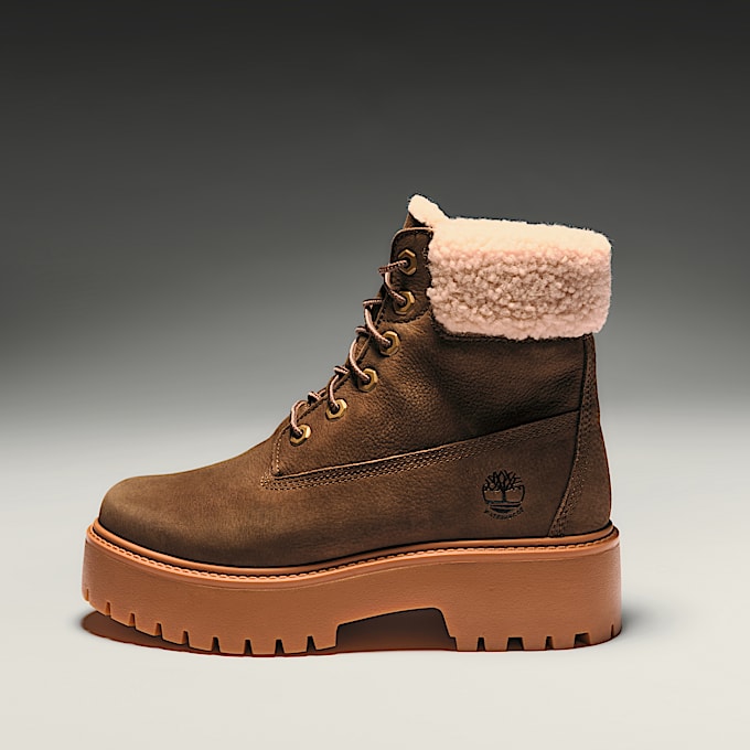 Wasserdichter Stone Street Boot mit Plateausohle und warmem Futter fr Damen in Dunkelbraun TBL Braun MKTG1