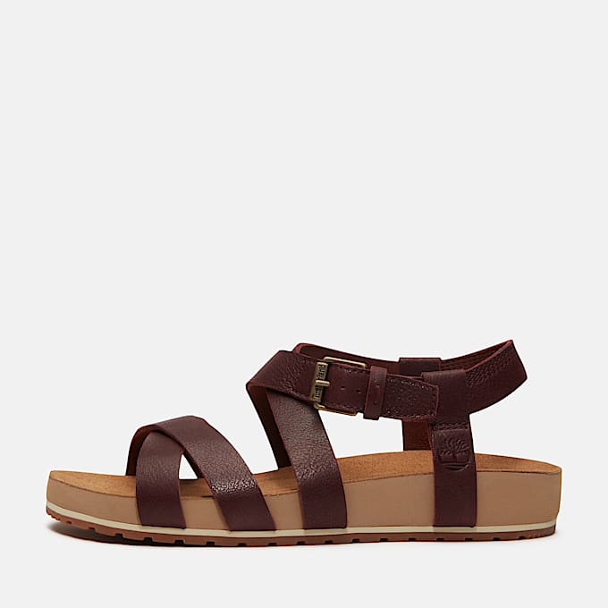 Malibu Waves Sandale mit Fersenriemen für Damen in Burgunderrot