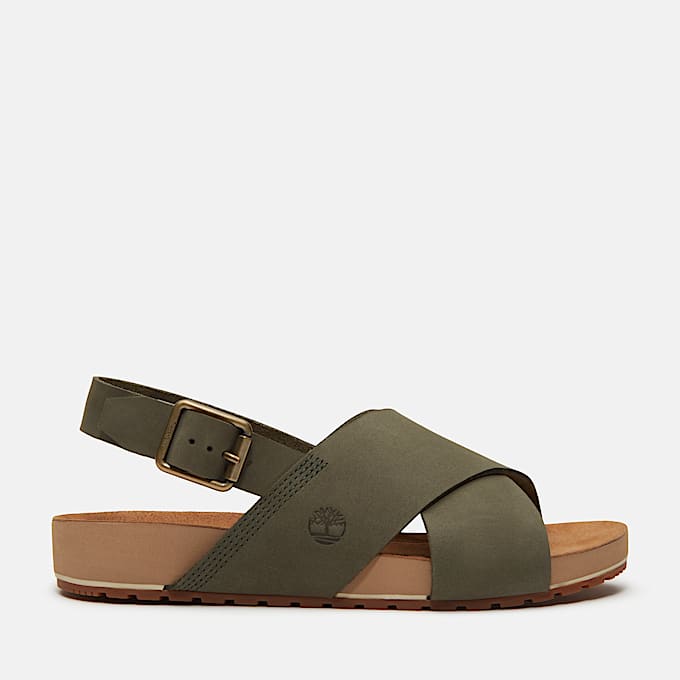 Sandalo con Cinturino Posteriore Malibu Waves Basic da Donna in verde scuro - 1