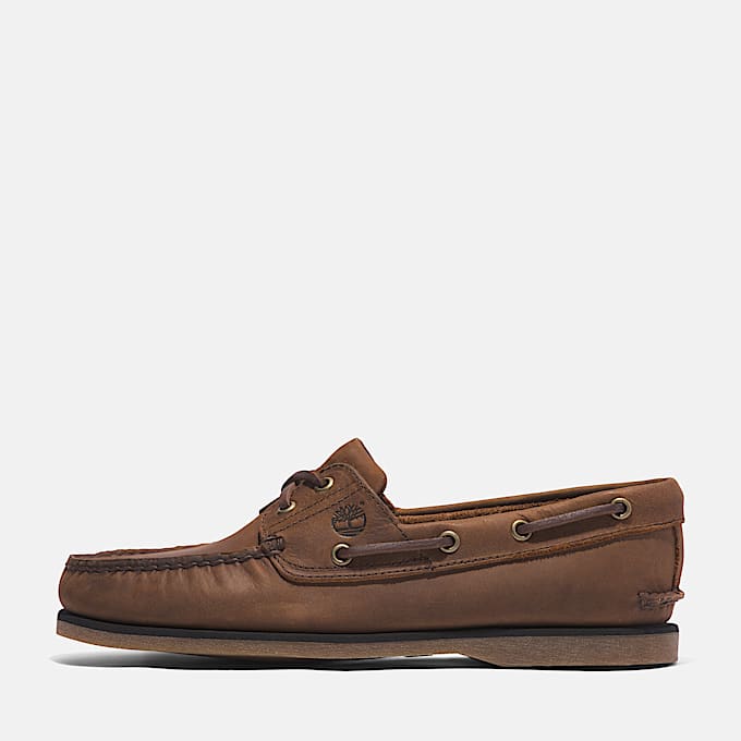 Classic 2-Eye Boat Shoe for Men in Brown