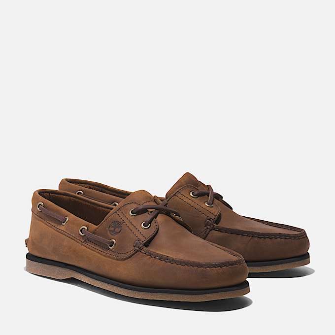 Classic 2-Eye Boat Shoe for Men in Brown