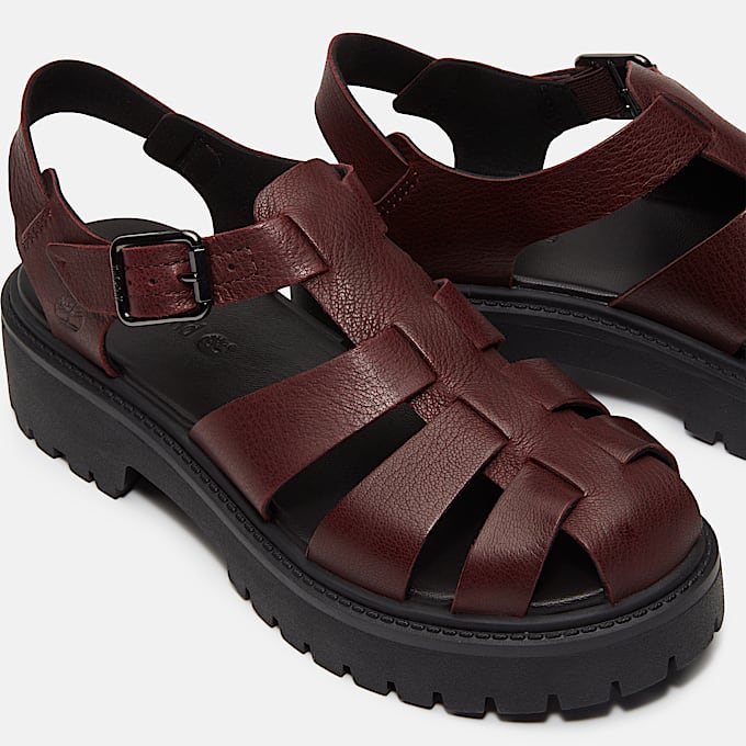 Stone Street Fisherman-Sandale mit Plateausohle für Damen in Burgunderrot