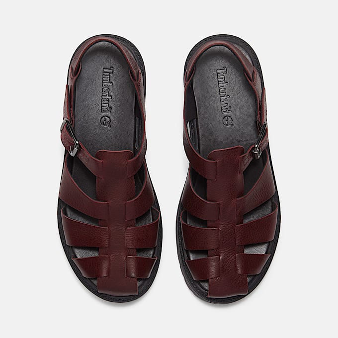 Stone Street Fisherman-Sandale mit Plateausohle für Damen in Burgunderrot