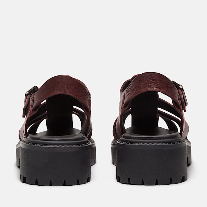Stone Street Fisherman-Sandale mit Plateausohle für Damen in Burgunderrot